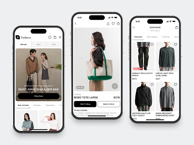 Fashion E-commerce Store Mobile app cards clean design fireart ios item list online search shop ui ux