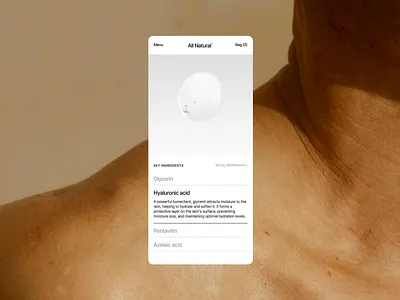 All Natural — Skincare Product Detail Page Concept aesthetic app app design app screen application application design design graphic design minimalist minimalist ui mobile mobile screen mobile ui simple ui ui design ui ux user friendly ux design