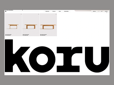 Koru Furniture — Minimalist E-commerce Experience bold bold typography design home page landing page minimalist minimalistic design simple simple landing page typo typographic design typography ui ui design ui ux ux design web design website