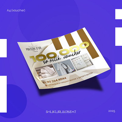 vaucher Design | Maison D'OR branding flyer graphic design print vaucher
