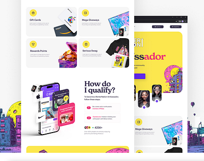 Landing Page for app app game landing page play rewards webdesign