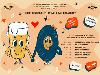Event poster for KOOP membership drive