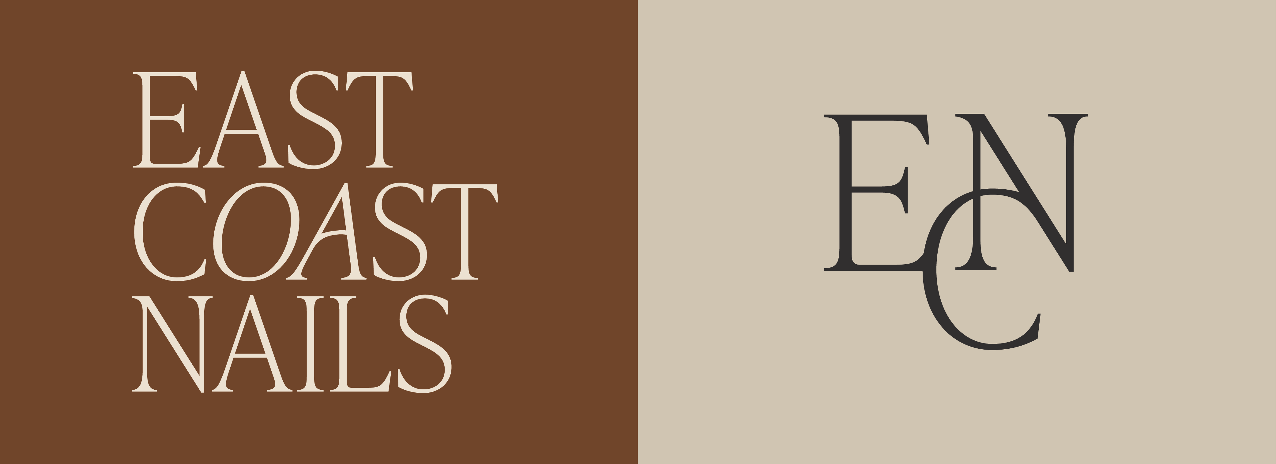 East Coast Nails branding design logo nail salon nails