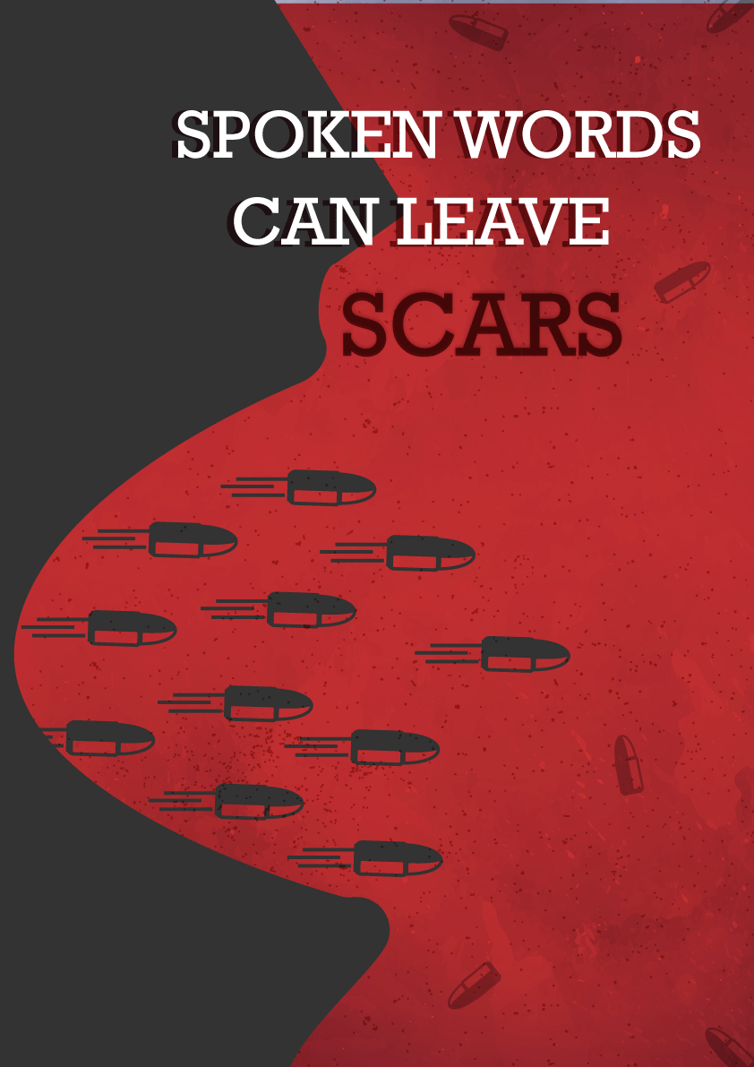 Spoken Words Can Leave Scars- new Illustration digital art illustration illustrator metaphor poster vector vectorart