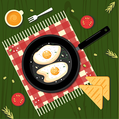 Yummy Mornings Illustrations coffee design digital art food illustration illustration illustrator vector vectorart