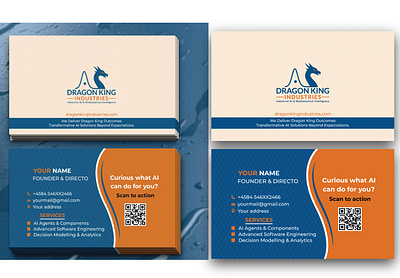 Professional Business Card needed for AI Technology Company branding business business card card digital business card design graphic design identity vcard visiting card