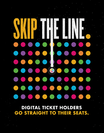 Skip the Line cinema color film graphic design movies reel