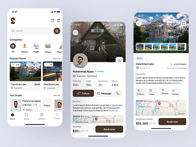 Travel App app design prototype travel app ui uixui user interface user research ux wireframe
