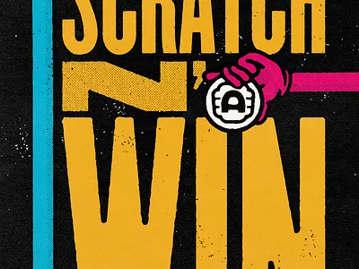 Scratch n' Win alamo drafthouse cinema grit hands retro testure type vintage