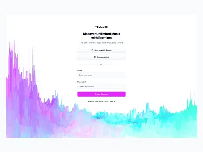 Signup Page 🎶 design landing landing page login minimal register saas sign in sign up ui web design