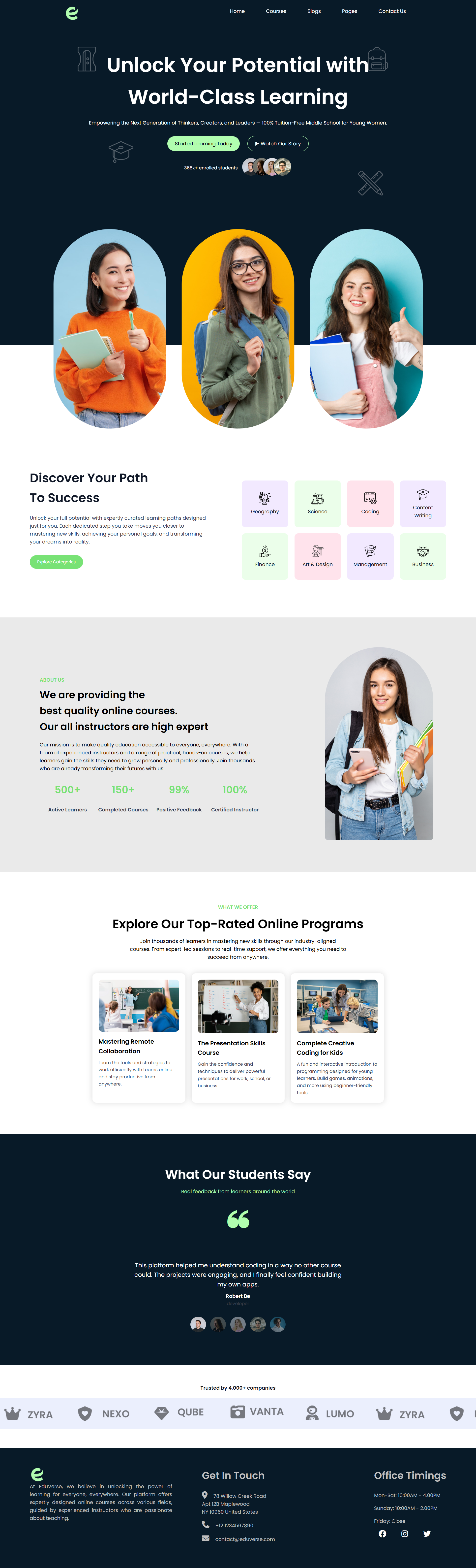 EduVerse | HTML, CSS & Javascript Web Design css css animations html javascript ui ui design