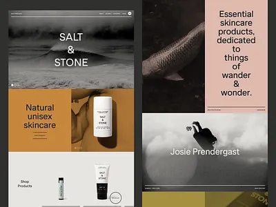 Skincare Ecommerce Website Design beauty products brand storytelling clean interface content focus conversion ui e commerce ui lifestyle brand minimalist layout modern grid neutral tones product showcase shop design skincare website ui design unisex skincare ux design ux retail ux ui visual identity wellness design