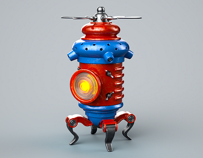 Steampunk Bot - Firefly 3d 3dmodelling bot c4d conceptart design digital art illustration industrial moi3d noai redshift render robot robotdesign steampunk steampunkart steampunkmodel steampunktendencies texture