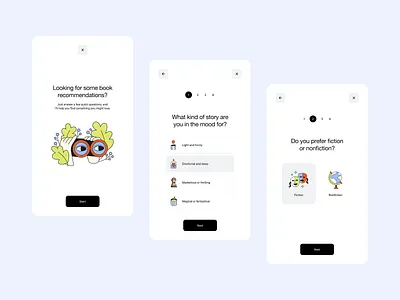 Library Self-Checkout Kiosk app books design fun icons illustration interface kiosk layout library minimal modern playful quiz recommendations self checkout self service suggestions ui ux