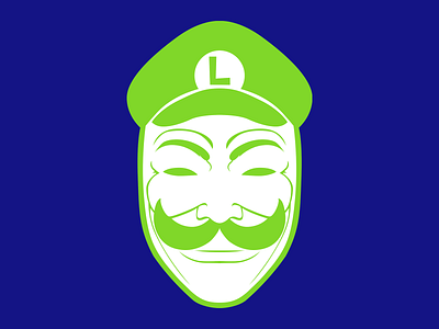Luigi Mangione Guy Fawkes blue cap green guy fawkes hat l luigi luigi mangione mario mustache v