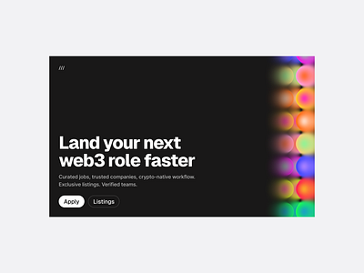 Web3 Job Hunt hero crypto ui visual design web web design web3