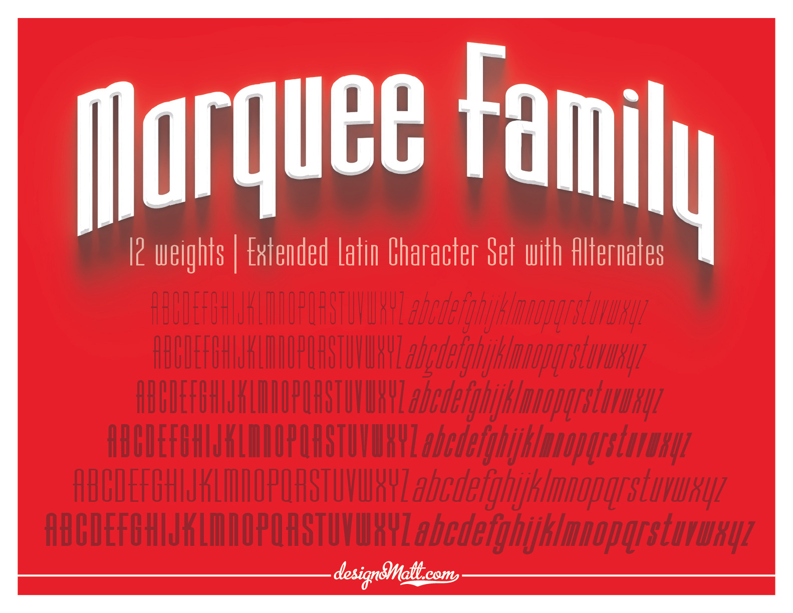 Marquee Family face family font fontself type typography