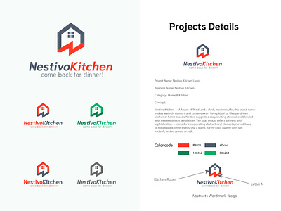 Nestivo Kitchen Logo app brand guideliness brand identity branding design graphic design illustration logo logo guide typography ui ux vector visual brand identity