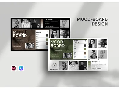 Brand Guideline Mood board Template a4 agency architecture brand identity branding brochure business clean corporate creative design graphic design guideline interior logo minimal modern moodboard pitch deck presentation