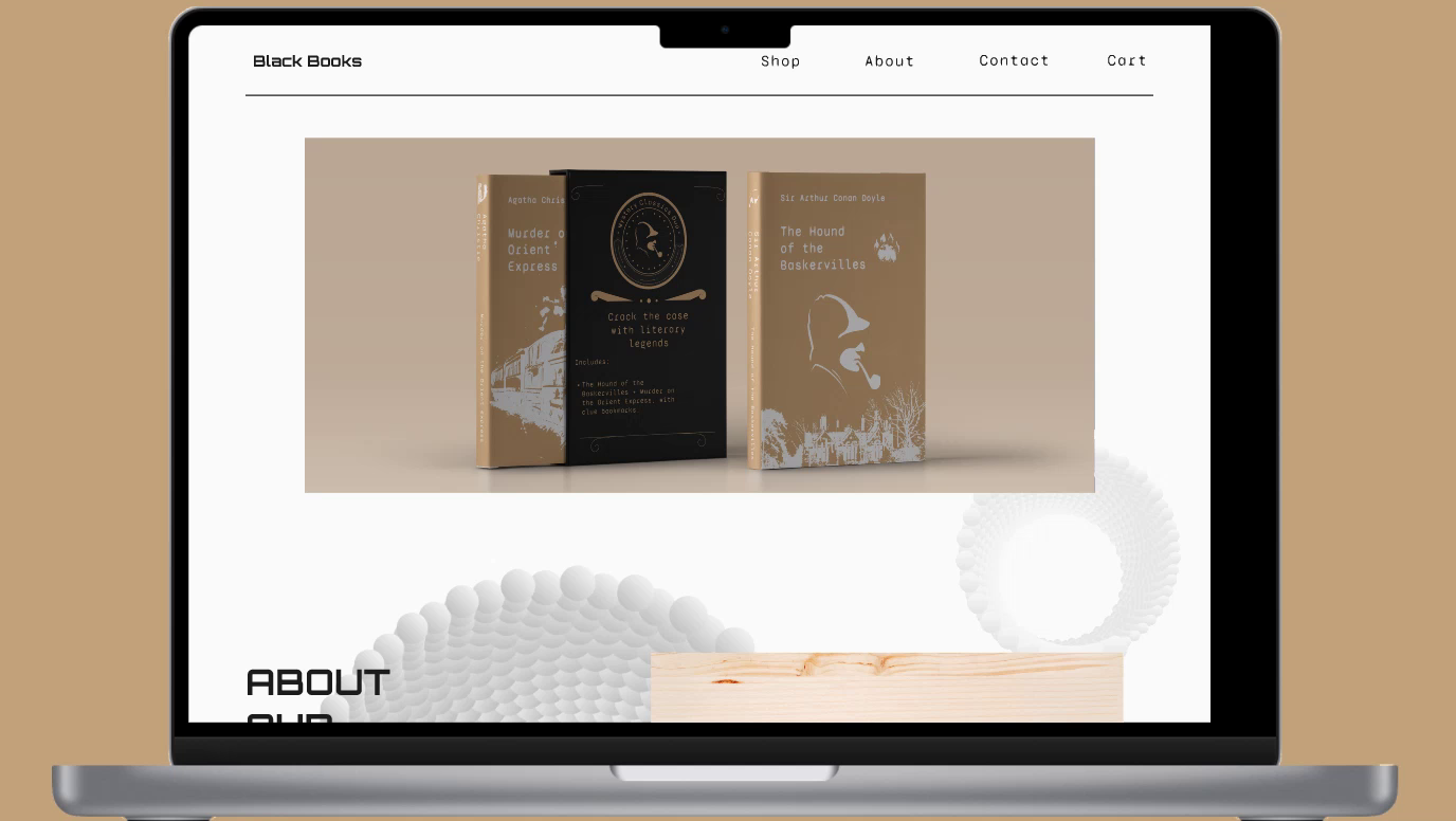 Example of 🖼Black Books — A Minimalist Bookstore Experience