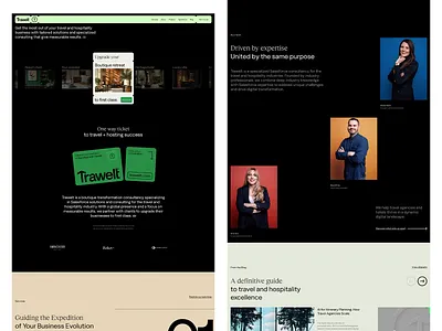 Consulting Website for Travel Excellence business website consulting agency consulting website creative direction design inspiration digital transformation hospitality business modern interface professional website responsive design service showcase structured content travel consultancy travel excellence typography driven ui concept user focus ux strategy ux ui website design