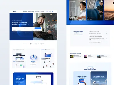 🛬 Homepage concept for AirHelp airhelp claims cleandesign cta figma homepage landingpage minimalui responsiveweb travelux uiux uxstructure webhomepage