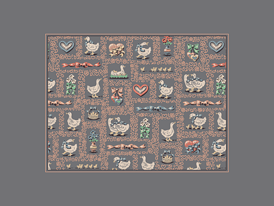 Silly Goose Pattern birds country goose design geese illustration pattern retro