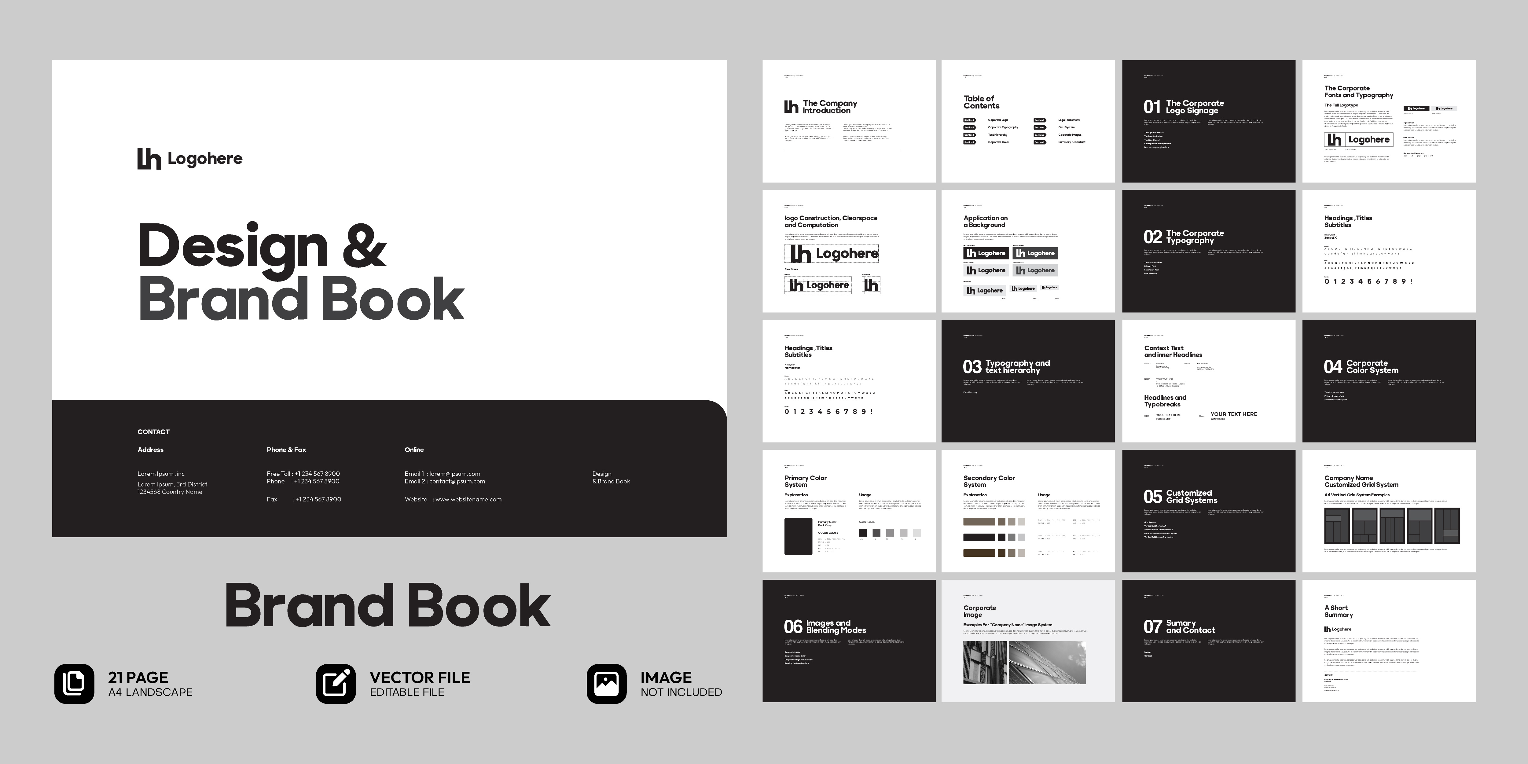 Simple brand book layout template Branding Design app branding design graphic design illustration logo typography vector
