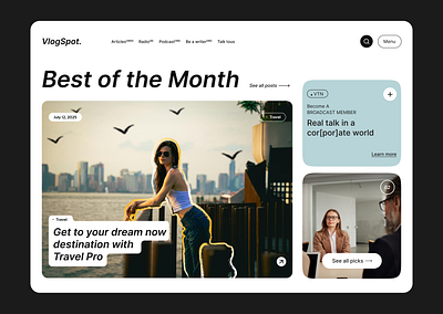 🖥️ VlogSpot – UI Concept interface design