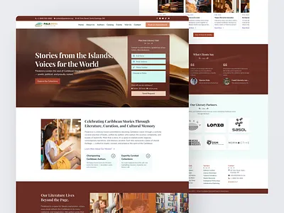 Palabrera — Caribbean Literary Platform & Visual Identity bookstore branding caribbean editorialdesign landing landing page landingpage library literary logo palabrera typpography ui visualidentity