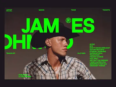 Web Design for Artists album preview artist landing artist portfolio creative design fashion editorial homepage concept interactive content modern ui music interface tracklist design tracklist layout typography typography focus ui ui design ui inspiration ux design vibrant layout visual rhythm website