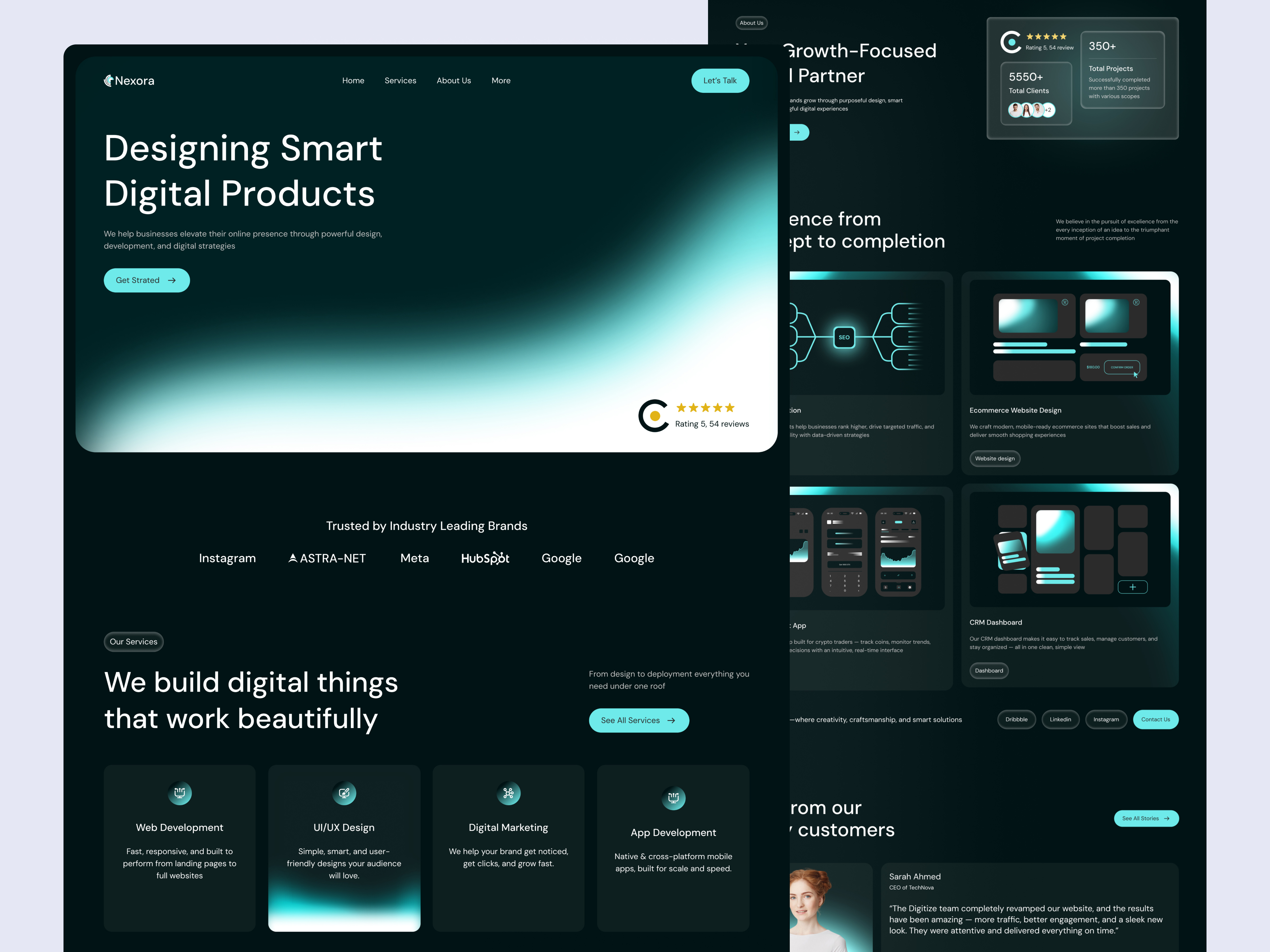 Digital Agency Website agency agency homepage agency portfolio agency website business website dark website digital agency gradient landing page personal website popular design trendy uiux website website design