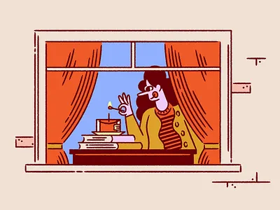 Make your rental feel like home apartment books candle character design curtains home illustration interior design line art window