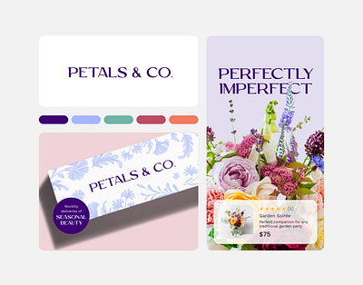 Petals & Co / Floral Company Branding Exploration app bouquet boutique branding design ecommerce floral florist flower flowers graphic design illustration logo subscription typography ui ux vector