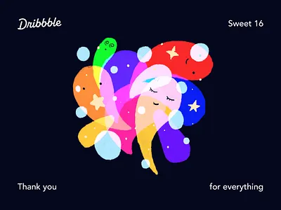 Dribbble's Sweet 16 apple pencil celebrating concept draft dribbble illustration ipad ipad art mark post postal procreate rave rebound sketch sketchbook sketches stamp stamps sweet16