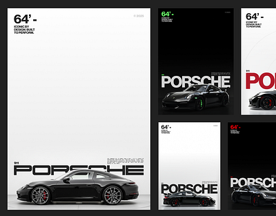 Porsche 911 - Typographic Graphic Design Posters branding car design figma graphic design graphic design poster graphic poster grid layout design minimalist poster minimalistic poster porsche porsche 911 poster poster design sports car typographic poster typography web design