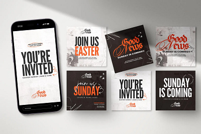 Social Invites branding church socials digital design easter graphics event design graphic design marketing design social media graphics