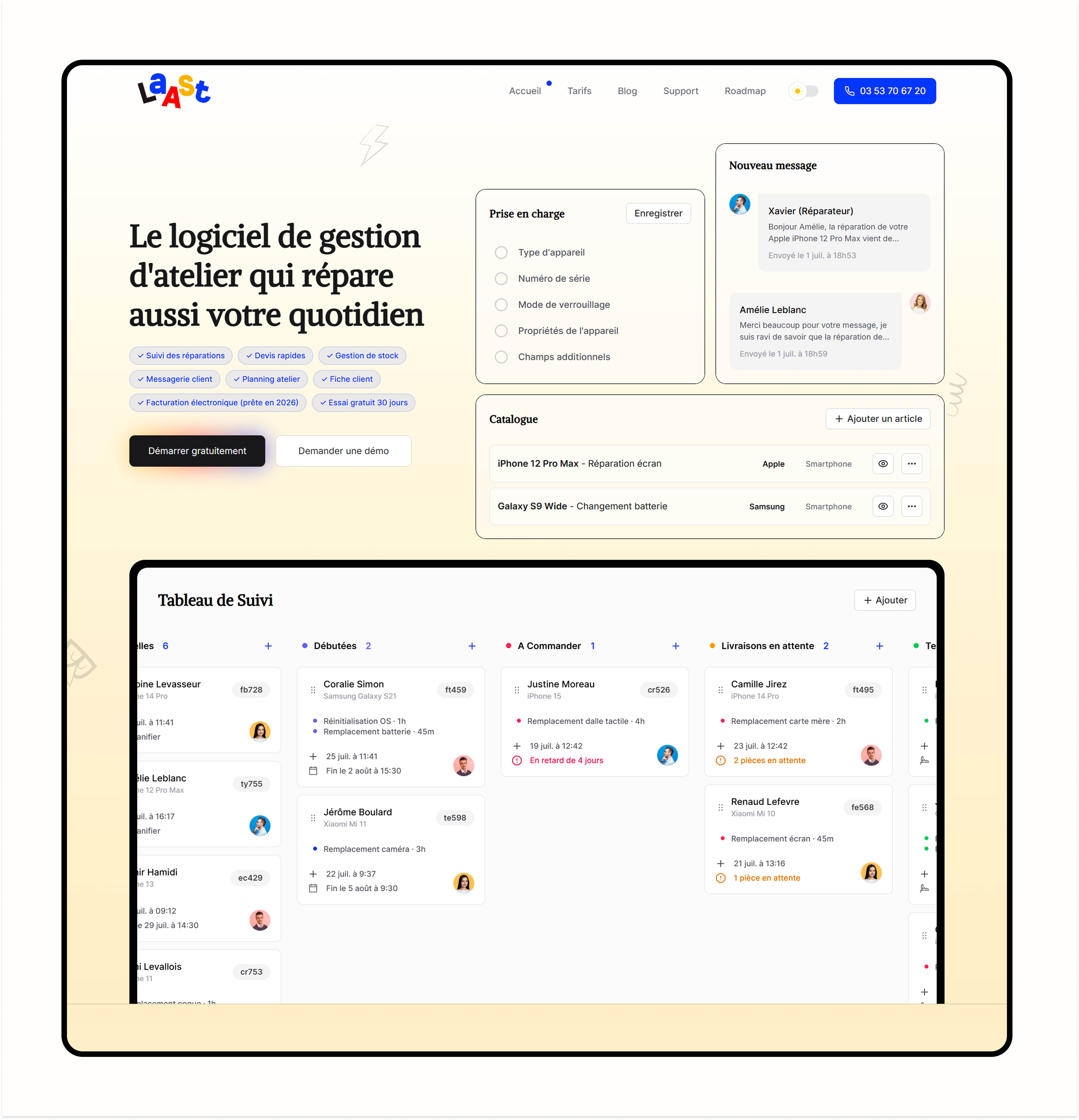 Laast.io — Hero Alternative hero landing page ui website