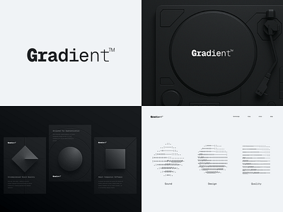 Gradient Music Tech Branding Concept ascii blockchain branding device dj gradient hardware icon identity lepisov lettering logo music saas tech turntable web3