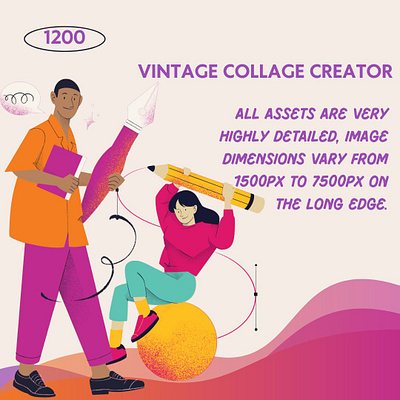 1200+ Vintage Collage Creator Vol. 2 antique collage collage creator collage elements collage template paper texture texture vintage