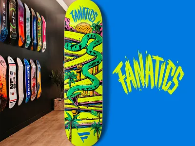 Fanatics Skateboard Design deck design fanatics illustration lettering olympics skateboard skateboard design skateboarding skating