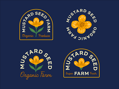 Mustard Seed Farm Branding brand branding farm flower illustration logo mustard organic seed