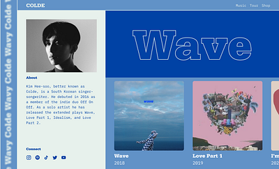Colde Website Redesign animation colde daily ui korean rb musician ui design visual design website