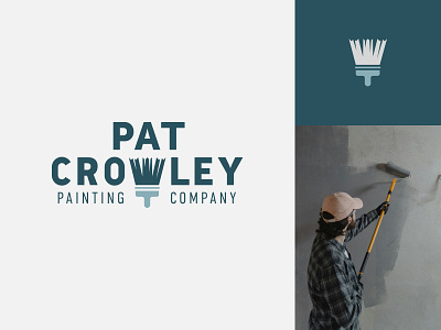 Pat Crowley Painting Company - Branding branding brush design graphic design gray grey logo painting teal