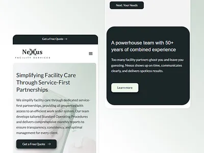 Cleaning Facility Services mobile web design responsive web design