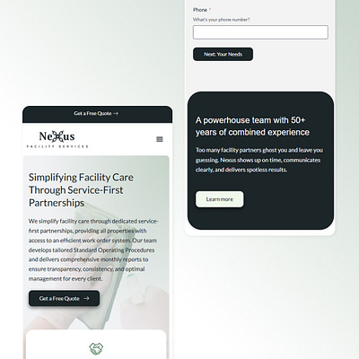 Cleaning Facility Services mobile web design responsive web design