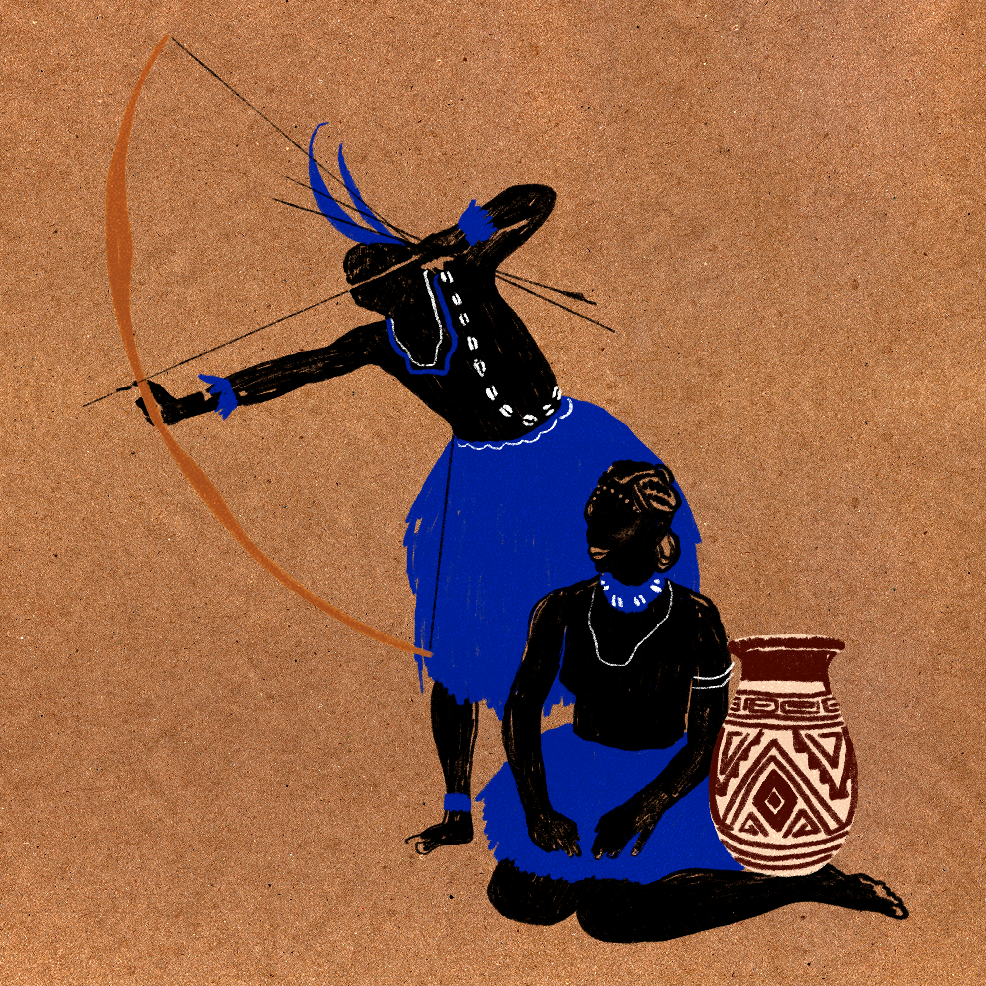 Orixás - Òtìn Odè brasilian batuque illustration odin ode orixas