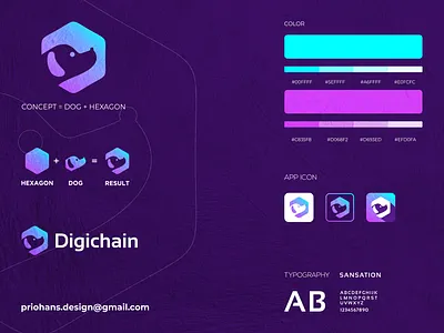 Minimalist Logo Guideline - Digichain Logo blokchain design brand brand guideline branding color crypto design design dog dog logo dual meaning logo graphic design logo logo guidelines minimalist logo guidelines modern logo negative space logo prio hans typography vector