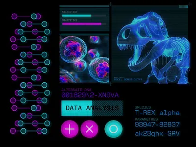 Jurassic DNA Monitor animation motion graphics ui