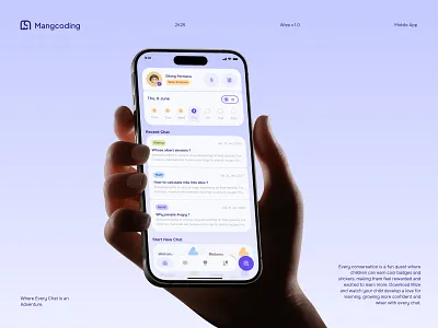Wize - AI Learning Chat Bot ai ai chat bot app design chat chat app chatbot chatbot ai clean design fun kids mobile modern ui product design ui ux wize